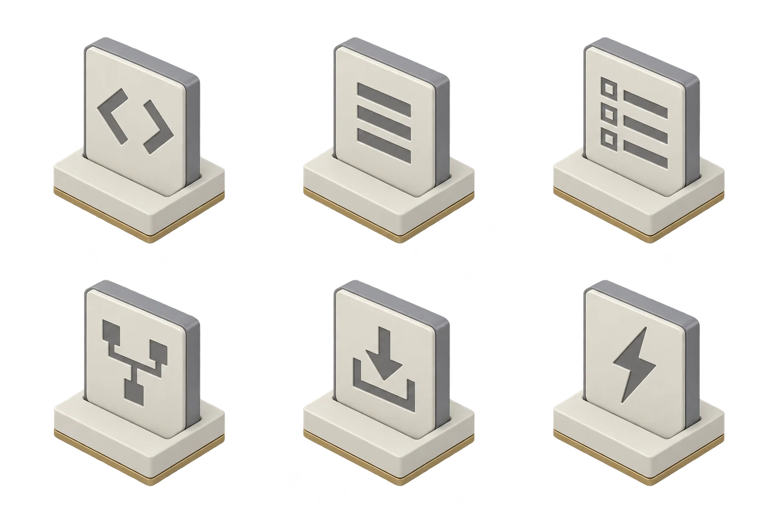 A matched pair of code brackets inset into an ivory plaque.
